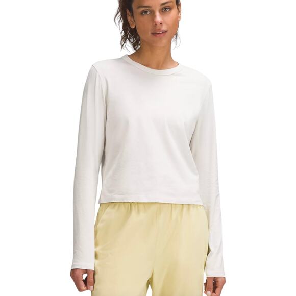 Lululemon Classic-Fit Cotton-Blend Long-Sleeve Shirt Bone White Size 10 - Picture 10 of 10